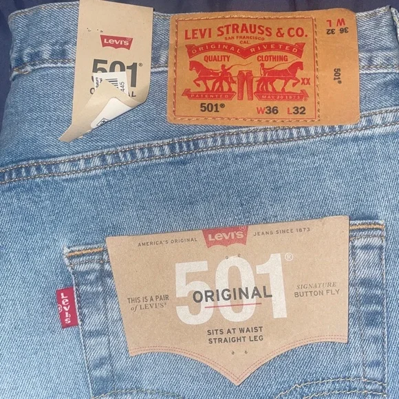 LEVI'S JEANS 501 BRAND NEW - Picture 3 of 6